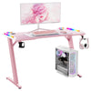 Gaming Desk witn LED RGB Computer Table with Cup Holder & Headphone Hook Black