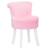 Faux Fur Plush Vanity Stool Dressing Table Chair Bedroom Makeup Chair w/Backrest