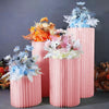 Folding Round Paper Cake Flowers Display Stand Plinth Cylinder Pedestal Wedding