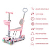 5-in-1 Kid Scooter Child Kick Flashing LED Light 3 Wheels Standing Sitting Gift
