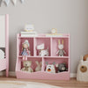 Kids Wooden Toy Storage Cabinet, Multi Shelf Bookshelf Organiser with Cubbies