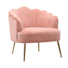Upholstered Scalloped Velvet Matte Armchair Lounge Chair Oyster Back Sofa Nordic