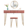 Dressing Table with Mirror 3 Drawers Stool Makeup Vanity Desk Bedroom Furniture