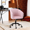 Soft Velvet Padded Office Chair Ergonomic Swivel Computer Desk Seat with Armrest