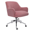 Velvet Upholstered Office Chair Wheeled Adjustable Swivel Computer Desk Armchair