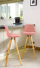 Bar Stools Kitchen Breakfast Chairs Dining Modern Wooden Velvet | Set of 2