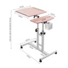 Movable Bedside Laptop Table Sofa Bed Side End Desk Cooling Fan & Pen Holder