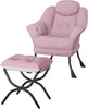 Comfy Armchair with Footstool, Lazy Chair with Footstool Accent Sofa Chair