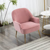 Modern Armchair Accent Occasional Tub Chair Velvet Single Sofa Soft Padded Seat