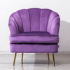 Velvet Scallop Shell Back Tub Chair Armchair Dressing Sofa Stool Bedroom Lounge