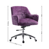 Office Chair Task Adjustable Height Mid Back Swivel Wheels Armrest Crush Velvet