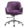 Adjustable Swivel Computer Desk Chair Armchair Office Crushed Velvet Padded Seat