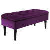 Storage Ottoman Bench Tufted Upholstered Footrest Dining Stool Wooden Legs