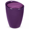 Storage Stool w/ Faux Leather Ottoman Seat Toys Holder ABS Plastic Foam | 51cm
