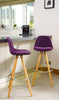 Bar Stools Kitchen Breakfast Chairs Dining Modern Wooden Velvet | Set of 2