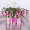 12/24pcs Artificial Wisteria Vine Ivy Garland Foliage Plant Trailing Silk Flower