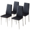 Dining Table Set Tempered Glass Top & Pvc/Pu Leather Chair Dining Room Furniture