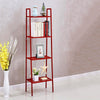Steel Ladder Shelf 4/5 Tier Storage Rack Bookshelf Shelving Stand Wooden Shelves