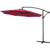 Cantilever Garden Hanging Sun Umbrella Banana Parasol Sunshade with Crank System