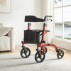 Folding Rollator,Lightweight Walking Aid 4 Wheels Mobility Walker w/ Seat,Break