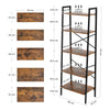 Ladder Shelf Bookcase Unit Stand 5 Tier Steel Frame Display Storage Shelving