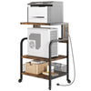 3 Tier Printer Stand,Printer Cart w/Storage Baskets Rolling Printer Table Office