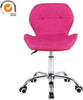 Computer Desk Chair Office Cushioned Chair Chrome Legs Swivel Fabric/PU/Velvet
