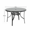 Black Glass Rect/Round/Square Garden Table Bistro Outdoor BBQ Patio Dining Table