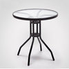 Outdoor Dining Table Garden Patio Tempered Glass Top Metal Legs Bistro Furniture