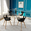 90 Round Dining Table Glass Kitchen Dining Room Lounge Black Only Table NO Chair
