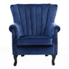 Occasional Oyster Wing Chair High Back Velvet Fabric Tub Armchair Fireside Room