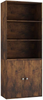 Bookcase 3 Tier 2 Door Shelf Unit Living Room Storage Bookshelf Rustic Brown