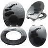 Toilet Seat Universal Soft Close Heavy Duty Bathroom Toilet Lid Cover w/ Fitting