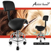 Saddle Rolling Salon Stool Hydraulic Lift Swivel Barber Tattoo Chair White Black