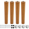 4x Wooden Furniture Round Tapered Feet Legs For Bed Stools Sofa Chair Cabinet UK