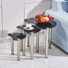 Nest Of 3 Nested Nesting Tables Side End Coffee Table Glass/Wood for Living Room