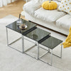 Nest Of 3 Nested Nesting Tables Side End Coffee Table Glass/Wood for Living Room