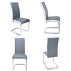 2 4 6 Grey Faux Leather Dining Chairs High Back Chrome Legs Home Furniture Chair