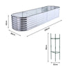 Galvanised Raised Garden Bed Metal Planter Box w/Open Bottom, Grey/Green/Sliver