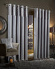 Crushed Velvet Band Curtains PAIR Eyelet Faux Silk Fully Lined Ring Top UK Sizes