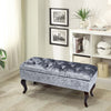 Buttoned Velvet Ottoman Storage Box Chest Bench Seat Toy Bedding Trunk Cabinet