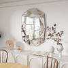 Large Decorative Wall Mirror Uneven Beveled Glass Frame Living Room Cupboard Dec
