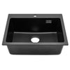 New Inset Quartz Stone Single Double Deep Bowl Kitchen Sink w/Drainer Waste Kit