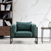 Single/Double/Triple Sofa Armchair Faux Leather Cushion Seat Metal Frame Armrest