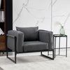 Single/Double/Triple Sofa Armchair Faux Leather Cushion Seat Metal Frame Armrest