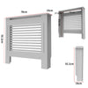 92cm Tall Radiator Cover White Grey Traditional MDF Wood Cabinet Grill Cover