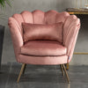 Velvet Scallop Shell Back Tub Chair Armchair Dressing Sofa Stool Bedroom Lounge