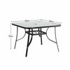 Black Glass Rect/Round/Square Garden Table Bistro Outdoor BBQ Patio Dining Table