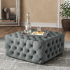 Velvet Chesterfield Footstool Deep Button Pouffe Ottoman Coffee Table Stool Seat