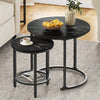 Nesting Coffee Tables Set of 2 Round Stacking Sofa Side Tables Bed/Living
